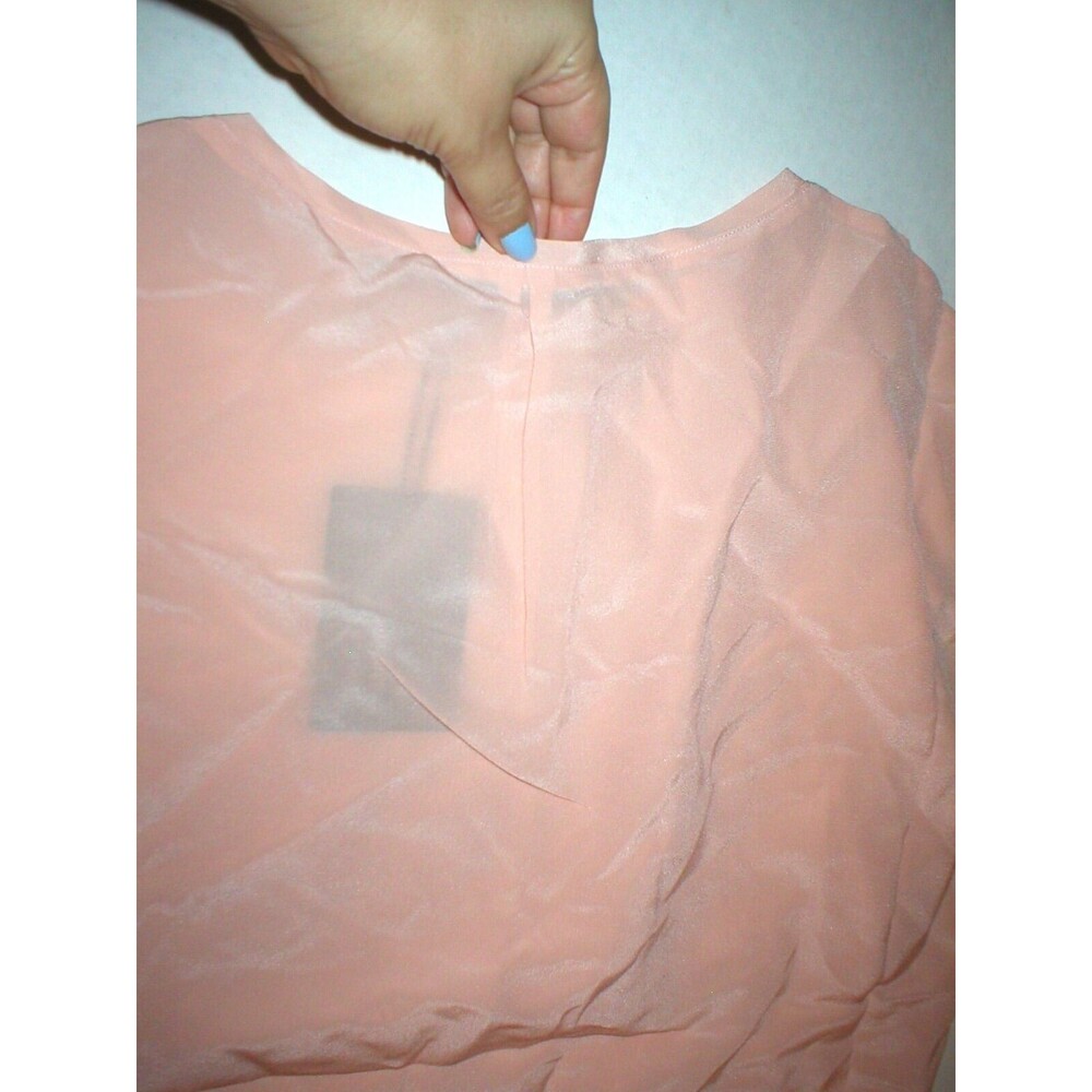 NWT $198 LAMB New Blush Pink Short Sleeve Silk Top Blouse S Womens Designer Work - Picture 4 of 8